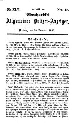 Eberhardt's allgemeiner Polizei-Anzeiger (Allgemeiner Polizei-Anzeiger) Donnerstag 10. Dezember 1857