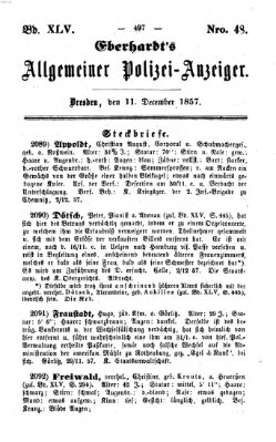 Eberhardt's allgemeiner Polizei-Anzeiger (Allgemeiner Polizei-Anzeiger) Freitag 11. Dezember 1857