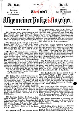 Eberhardt's allgemeiner Polizei-Anzeiger (Allgemeiner Polizei-Anzeiger) Dienstag 16. Februar 1858