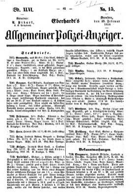 Eberhardt's allgemeiner Polizei-Anzeiger (Allgemeiner Polizei-Anzeiger) Dienstag 23. Februar 1858