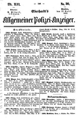 Eberhardt's allgemeiner Polizei-Anzeiger (Allgemeiner Polizei-Anzeiger) Samstag 17. April 1858