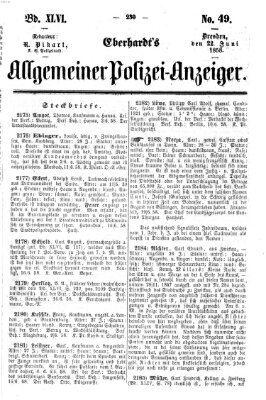 Eberhardt's allgemeiner Polizei-Anzeiger (Allgemeiner Polizei-Anzeiger) Dienstag 22. Juni 1858