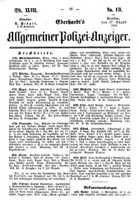Eberhardt's allgemeiner Polizei-Anzeiger (Allgemeiner Polizei-Anzeiger) Dienstag 17. August 1858