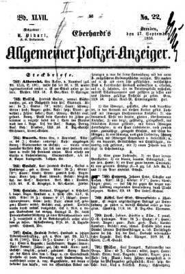 Eberhardt's allgemeiner Polizei-Anzeiger (Allgemeiner Polizei-Anzeiger) Freitag 17. September 1858