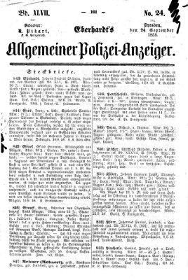 Eberhardt's allgemeiner Polizei-Anzeiger (Allgemeiner Polizei-Anzeiger) Freitag 24. September 1858