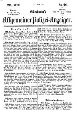 Eberhardt's allgemeiner Polizei-Anzeiger (Allgemeiner Polizei-Anzeiger) Donnerstag 30. September 1858
