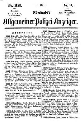 Eberhardt's allgemeiner Polizei-Anzeiger (Allgemeiner Polizei-Anzeiger) Dienstag 19. Oktober 1858