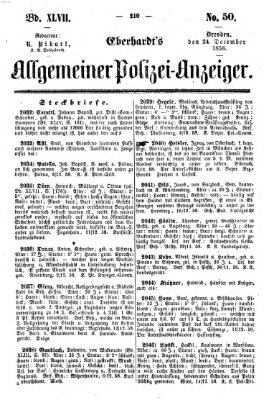 Eberhardt's allgemeiner Polizei-Anzeiger (Allgemeiner Polizei-Anzeiger) Freitag 24. Dezember 1858