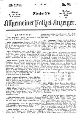 Eberhardt's allgemeiner Polizei-Anzeiger (Allgemeiner Polizei-Anzeiger) Mittwoch 27. April 1859