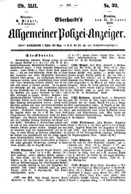 Eberhardt's allgemeiner Polizei-Anzeiger (Allgemeiner Polizei-Anzeiger) Freitag 21. Oktober 1859