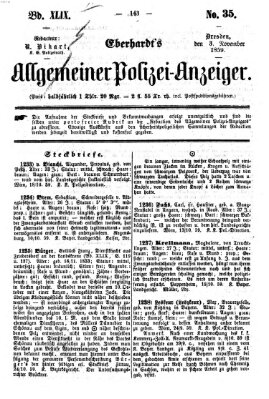 Eberhardt's allgemeiner Polizei-Anzeiger (Allgemeiner Polizei-Anzeiger) Donnerstag 3. November 1859