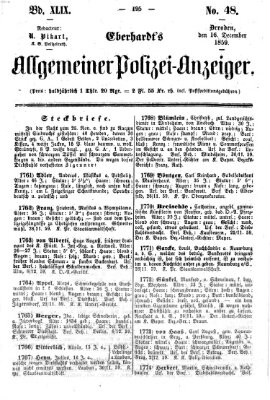 Eberhardt's allgemeiner Polizei-Anzeiger (Allgemeiner Polizei-Anzeiger) Freitag 16. Dezember 1859