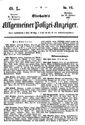 Eberhardt's allgemeiner Polizei-Anzeiger (Allgemeiner Polizei-Anzeiger) Freitag 10. Februar 1860