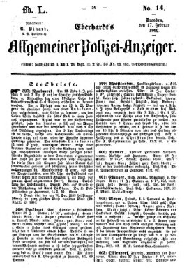 Eberhardt's allgemeiner Polizei-Anzeiger (Allgemeiner Polizei-Anzeiger) Freitag 17. Februar 1860
