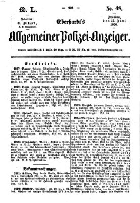Eberhardt's allgemeiner Polizei-Anzeiger (Allgemeiner Polizei-Anzeiger) Freitag 15. Juni 1860