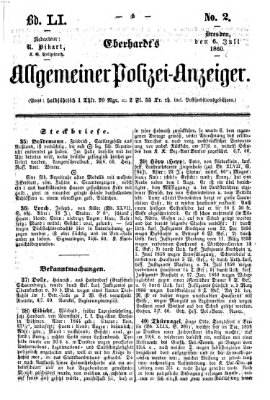 Eberhardt's allgemeiner Polizei-Anzeiger (Allgemeiner Polizei-Anzeiger) Freitag 6. Juli 1860