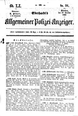 Eberhardt's allgemeiner Polizei-Anzeiger (Allgemeiner Polizei-Anzeiger) Mittwoch 17. Oktober 1860