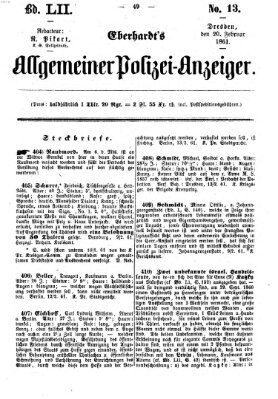 Eberhardt's allgemeiner Polizei-Anzeiger (Allgemeiner Polizei-Anzeiger) Mittwoch 20. Februar 1861