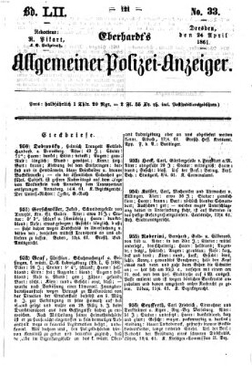 Eberhardt's allgemeiner Polizei-Anzeiger (Allgemeiner Polizei-Anzeiger) Mittwoch 24. April 1861