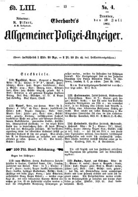 Eberhardt's allgemeiner Polizei-Anzeiger (Allgemeiner Polizei-Anzeiger) Samstag 13. Juli 1861