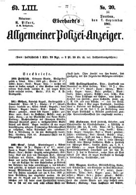Eberhardt's allgemeiner Polizei-Anzeiger (Allgemeiner Polizei-Anzeiger) Samstag 7. September 1861