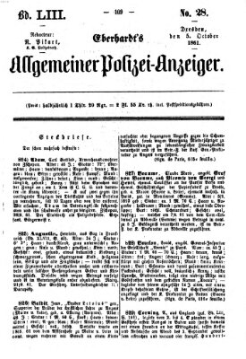 Eberhardt's allgemeiner Polizei-Anzeiger (Allgemeiner Polizei-Anzeiger) Samstag 5. Oktober 1861