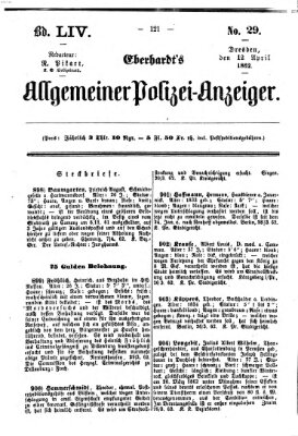 Eberhardt's allgemeiner Polizei-Anzeiger (Allgemeiner Polizei-Anzeiger) Samstag 12. April 1862