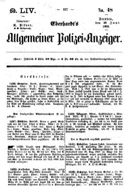 Eberhardt's allgemeiner Polizei-Anzeiger (Allgemeiner Polizei-Anzeiger) Mittwoch 18. Juni 1862