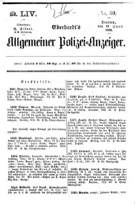 Eberhardt's allgemeiner Polizei-Anzeiger (Allgemeiner Polizei-Anzeiger) Mittwoch 25. Juni 1862