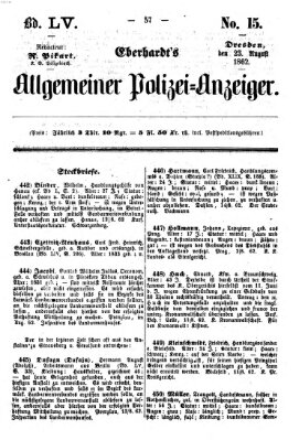 Eberhardt's allgemeiner Polizei-Anzeiger (Allgemeiner Polizei-Anzeiger) Samstag 23. August 1862