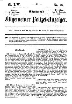 Eberhardt's allgemeiner Polizei-Anzeiger (Allgemeiner Polizei-Anzeiger) Mittwoch 3. September 1862