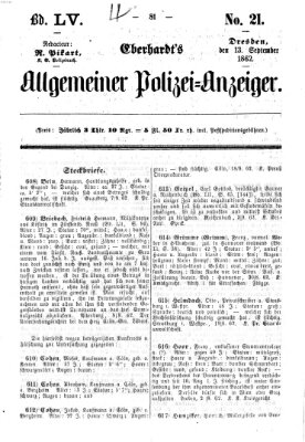 Eberhardt's allgemeiner Polizei-Anzeiger (Allgemeiner Polizei-Anzeiger) Samstag 13. September 1862