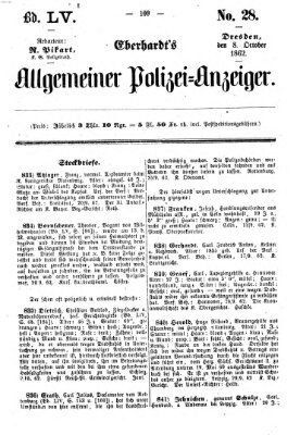 Eberhardt's allgemeiner Polizei-Anzeiger (Allgemeiner Polizei-Anzeiger) Mittwoch 8. Oktober 1862