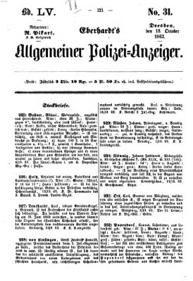 Eberhardt's allgemeiner Polizei-Anzeiger (Allgemeiner Polizei-Anzeiger) Samstag 18. Oktober 1862