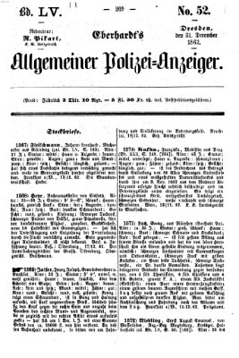 Eberhardt's allgemeiner Polizei-Anzeiger (Allgemeiner Polizei-Anzeiger) Mittwoch 31. Dezember 1862