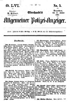 Eberhardt's allgemeiner Polizei-Anzeiger (Allgemeiner Polizei-Anzeiger) Samstag 17. Januar 1863