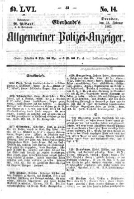 Eberhardt's allgemeiner Polizei-Anzeiger (Allgemeiner Polizei-Anzeiger) Mittwoch 18. Februar 1863