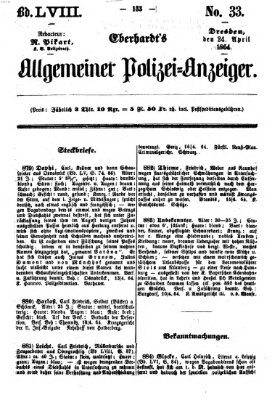 Eberhardt's allgemeiner Polizei-Anzeiger (Allgemeiner Polizei-Anzeiger) Sonntag 24. April 1864