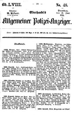 Eberhardt's allgemeiner Polizei-Anzeiger (Allgemeiner Polizei-Anzeiger) Mittwoch 15. Juni 1864