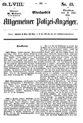 Eberhardt's allgemeiner Polizei-Anzeiger (Allgemeiner Polizei-Anzeiger) Samstag 18. Juni 1864