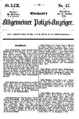 Eberhardt's allgemeiner Polizei-Anzeiger (Allgemeiner Polizei-Anzeiger) Samstag 10. Dezember 1864