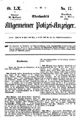 Eberhardt's allgemeiner Polizei-Anzeiger (Allgemeiner Polizei-Anzeiger) Mittwoch 1. März 1865