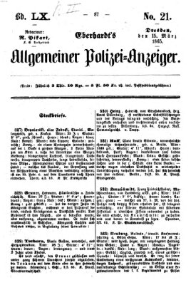 Eberhardt's allgemeiner Polizei-Anzeiger (Allgemeiner Polizei-Anzeiger) Mittwoch 15. März 1865