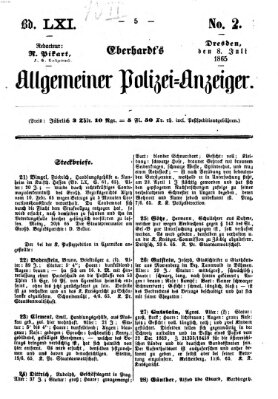 Eberhardt's allgemeiner Polizei-Anzeiger (Allgemeiner Polizei-Anzeiger) Samstag 8. Juli 1865