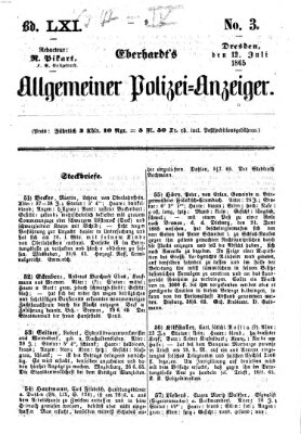 Eberhardt's allgemeiner Polizei-Anzeiger (Allgemeiner Polizei-Anzeiger) Mittwoch 12. Juli 1865