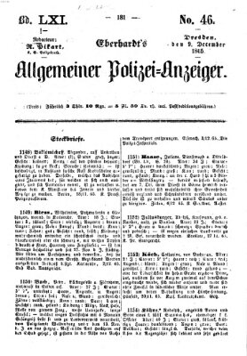 Eberhardt's allgemeiner Polizei-Anzeiger (Allgemeiner Polizei-Anzeiger) Samstag 9. Dezember 1865