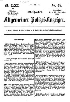 Eberhardt's allgemeiner Polizei-Anzeiger (Allgemeiner Polizei-Anzeiger) Samstag 16. Dezember 1865