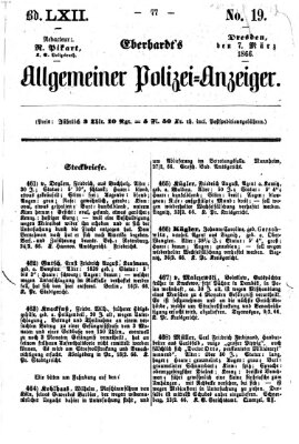 Eberhardt's allgemeiner Polizei-Anzeiger (Allgemeiner Polizei-Anzeiger) Mittwoch 7. März 1866