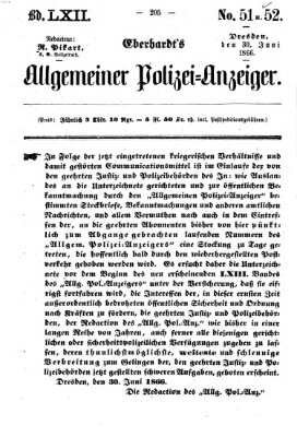 Eberhardt's allgemeiner Polizei-Anzeiger (Allgemeiner Polizei-Anzeiger) Samstag 30. Juni 1866