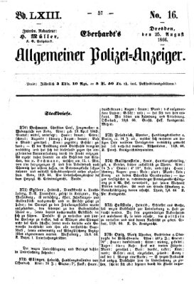Eberhardt's allgemeiner Polizei-Anzeiger (Allgemeiner Polizei-Anzeiger) Samstag 25. August 1866